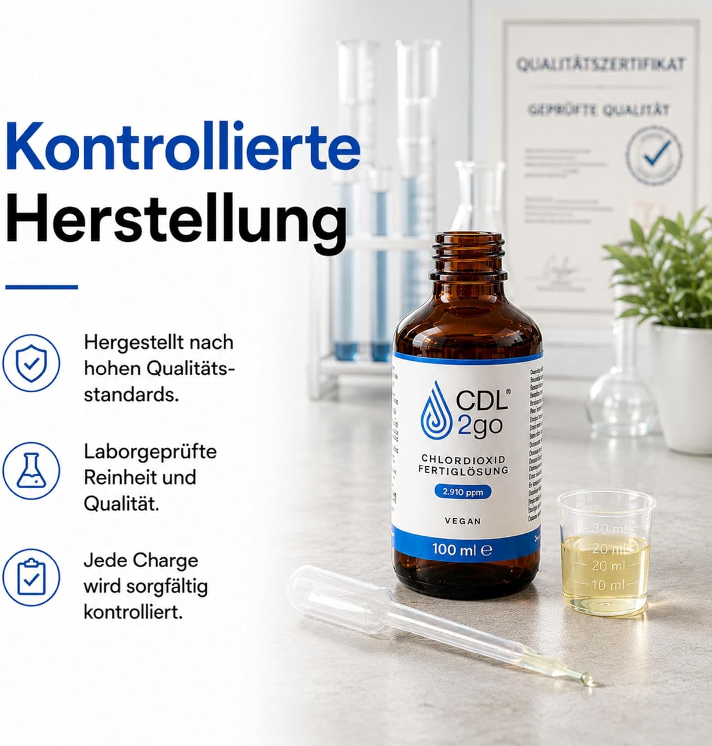 Chlordioxid Lösung 0,3 % – CDL2go Fertiglösung 100 ml (CDL / CDS)
