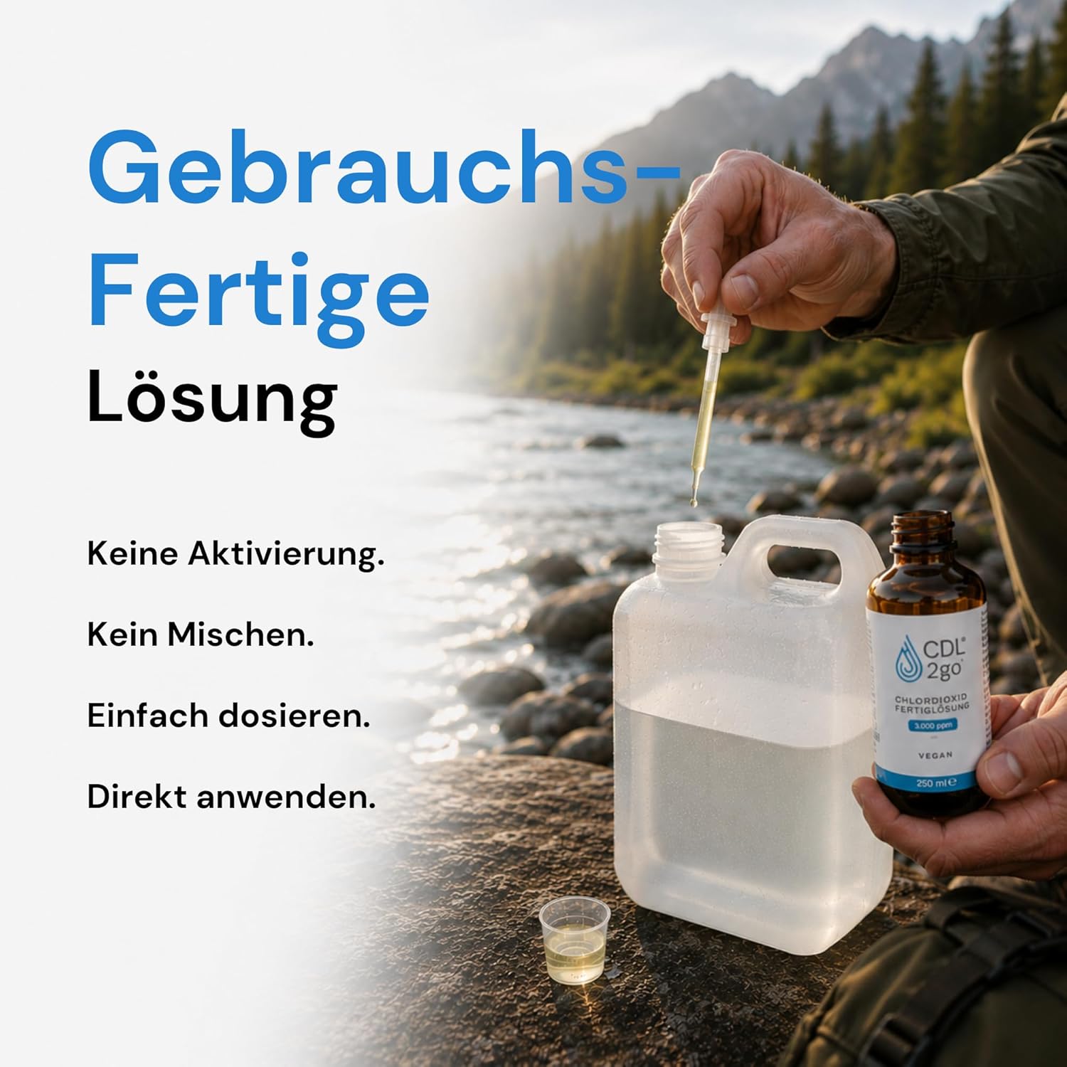Chlordioxid Lösung 0,3 % – CDL2go Fertiglösung 250 ml (CDL / CDS)