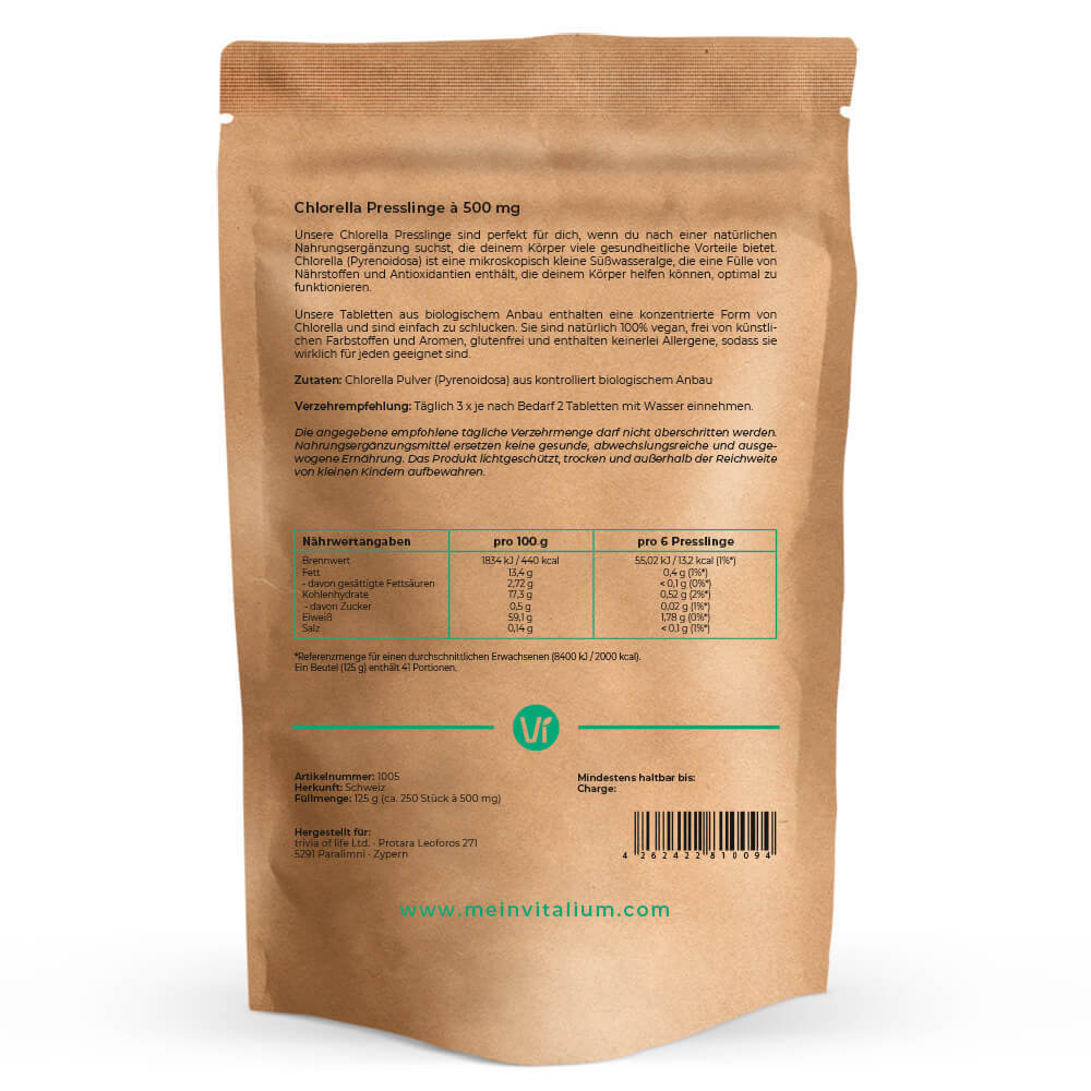 Chlorella Tabletten - meinVitalium