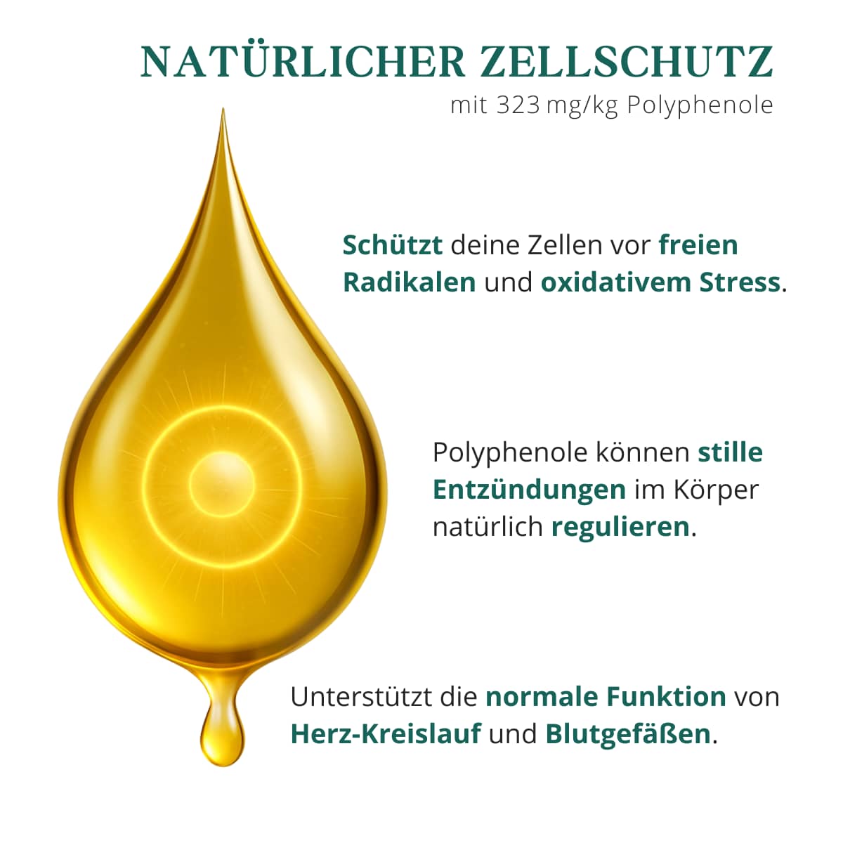 Polyphenolreiches Olivenöl mit antioxidativem Zellschutz gegen oxidativen Stress