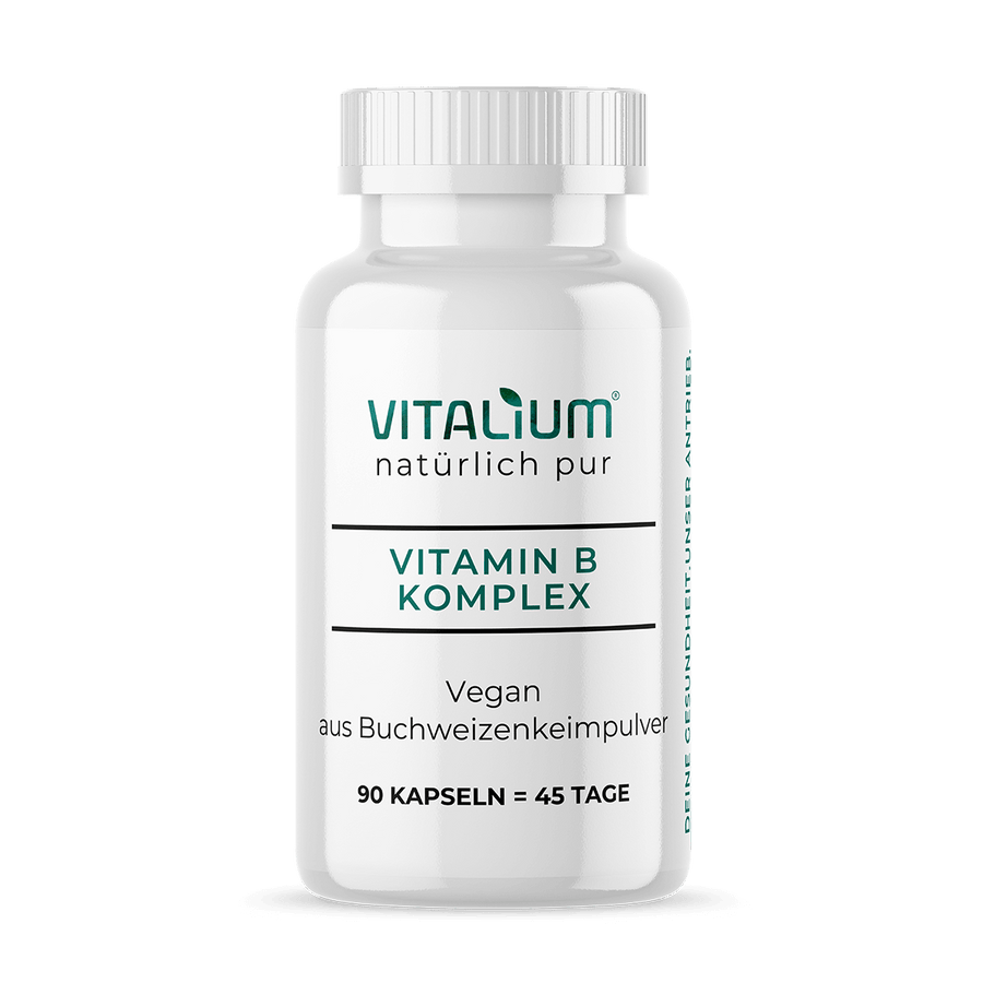 Vitamin B Komplex von meinVitalium, Dose mit veganen Kapseln