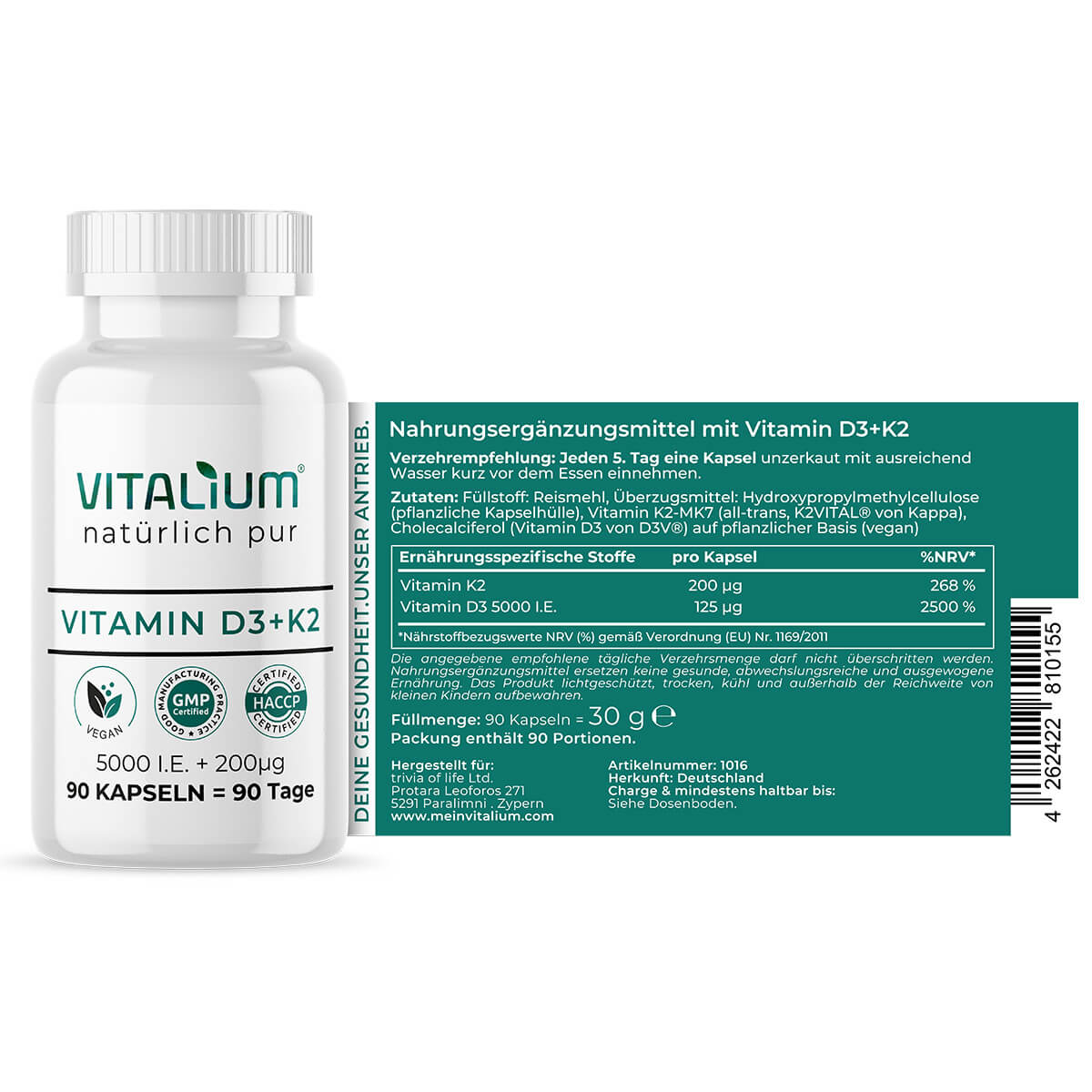 Vitamin D3 + K2 - meinVitalium